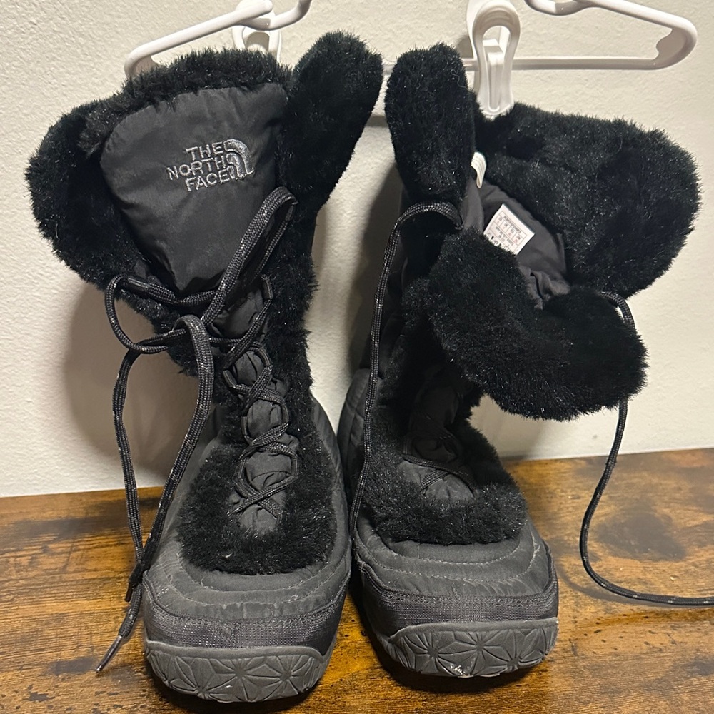 The North Face Black Furry Winter Boots